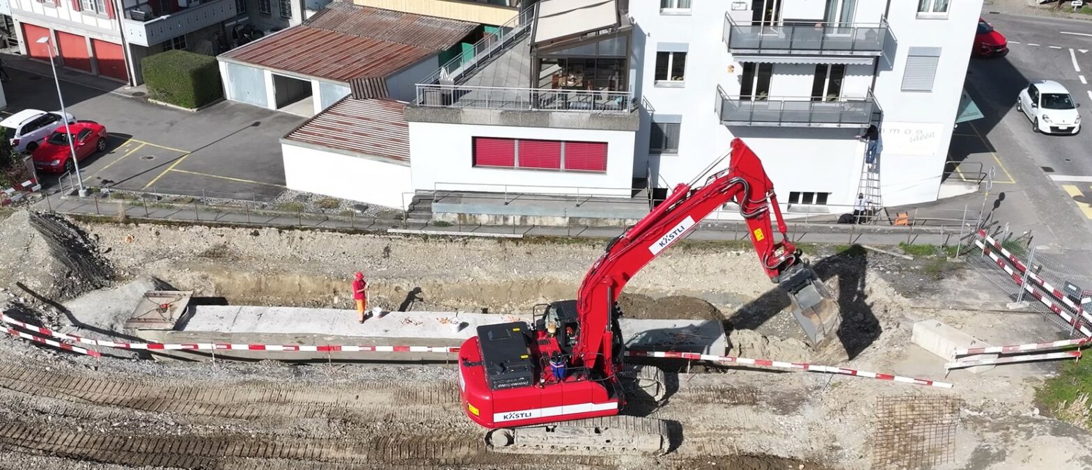 Bauumfahrung Stedtli. Weg für Langsamverkehr aufgehoben