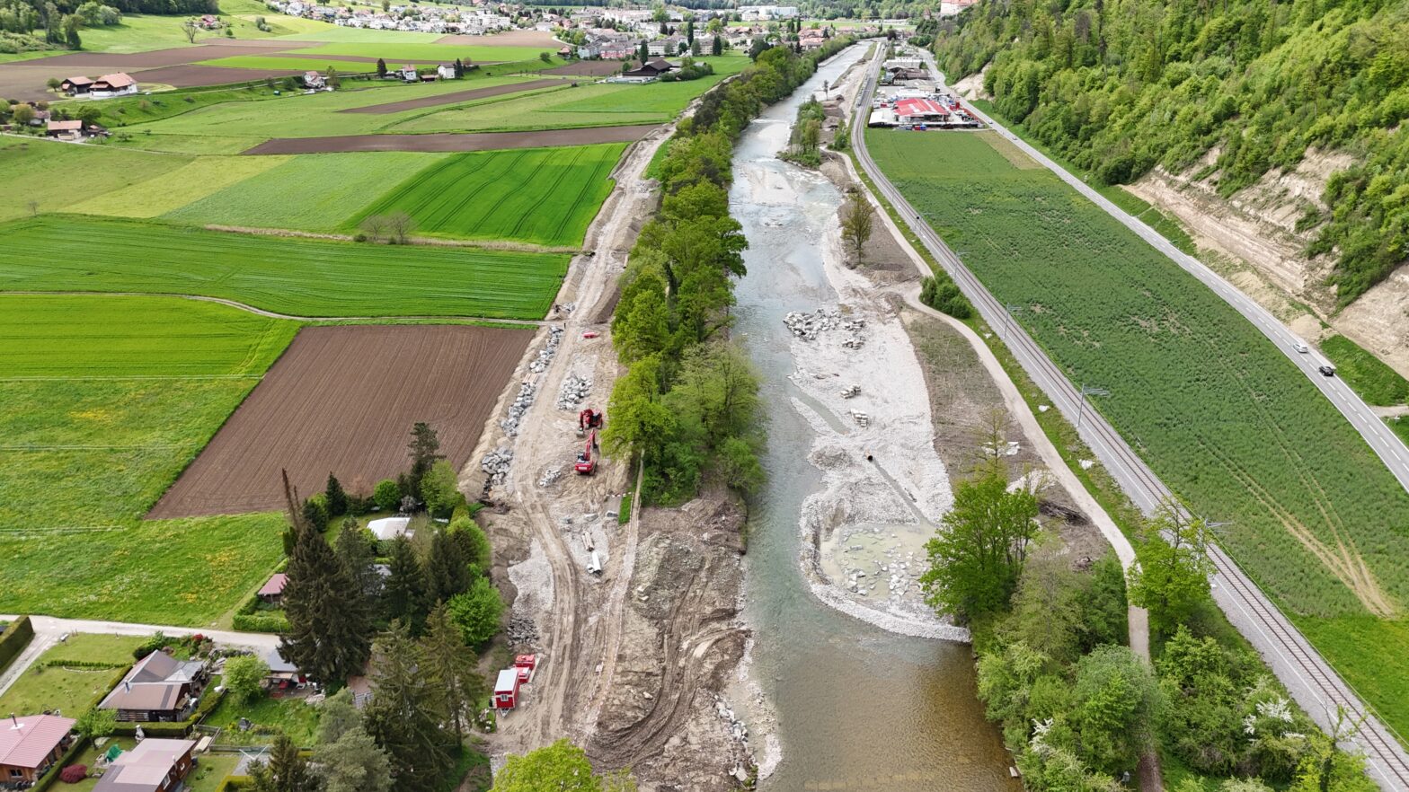 Wasserbau «Noflenseite», Abschnitt 2, Bauarbeiten und Termine