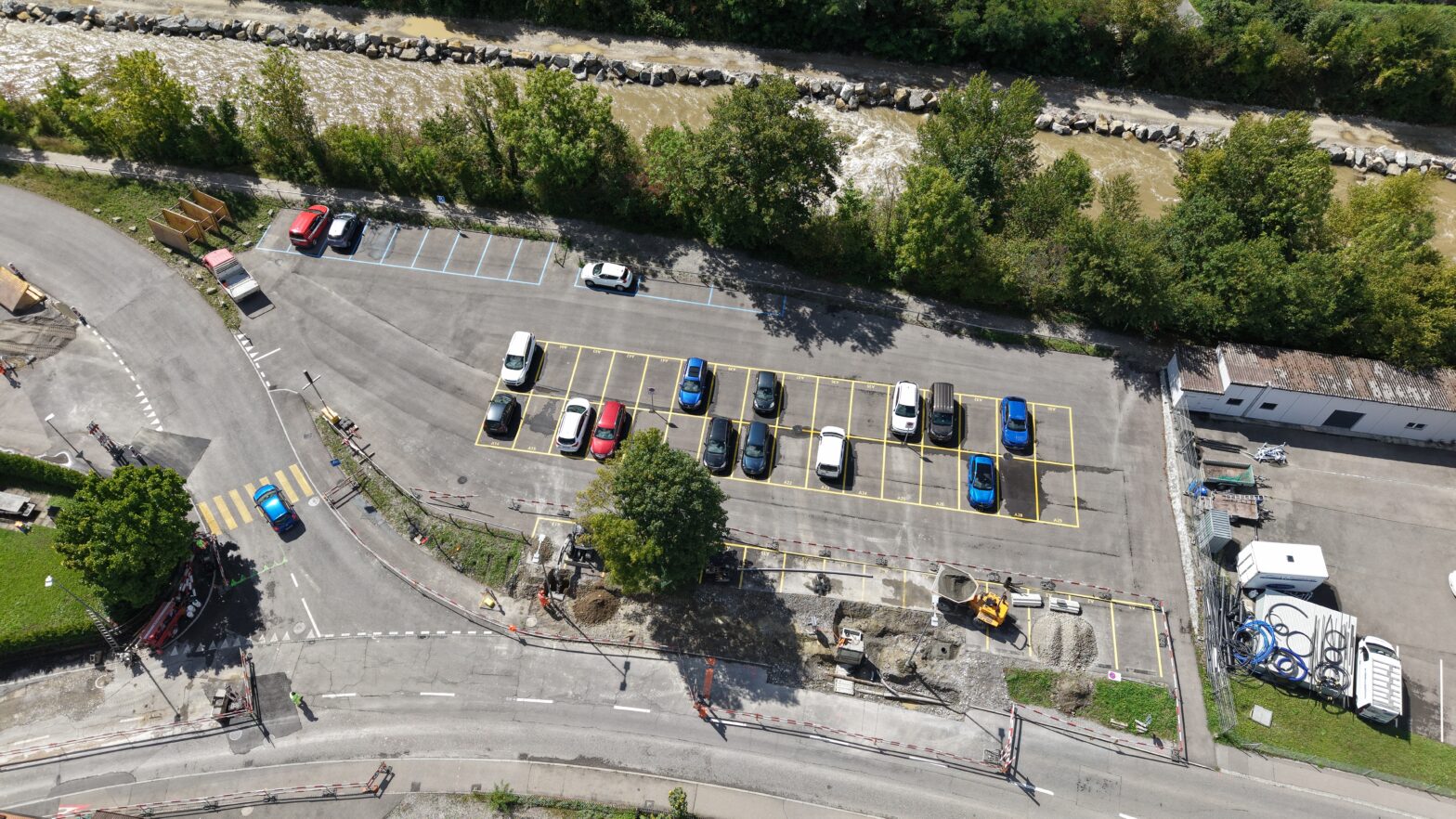 Sperrung des provisorischen Ersatzparkplatzes